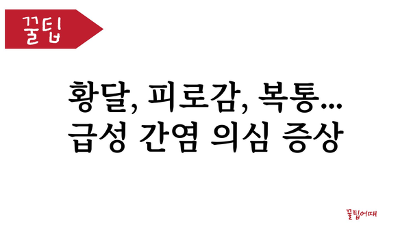 급성 간염 증상| 알아야 할 핵심 증상과 대처법 | 간염, 황달, 피로, 복통