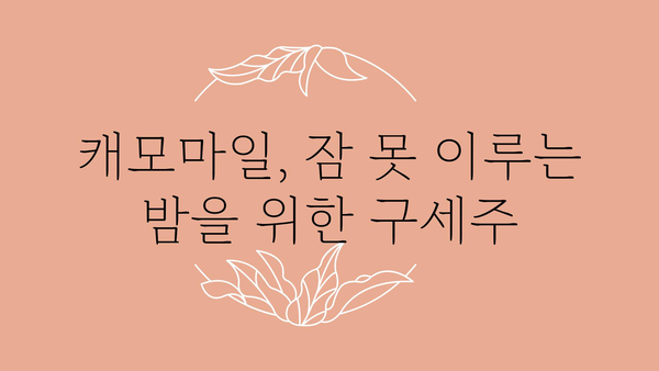 캐모마일 효능 총정리| 숙면, 소화, 피부까지! | 캐모마일 차, 건강, 효과, 부작용, 주의사항