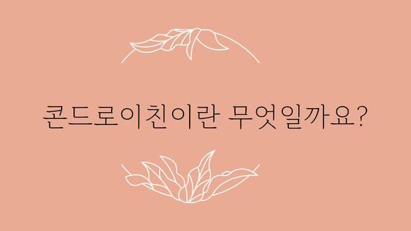 콘드로이친 효능 총정리| 건강과 관절, 어떻게 도움이 될까요? | 건강, 관절 건강, 연골, 효능, 부작용