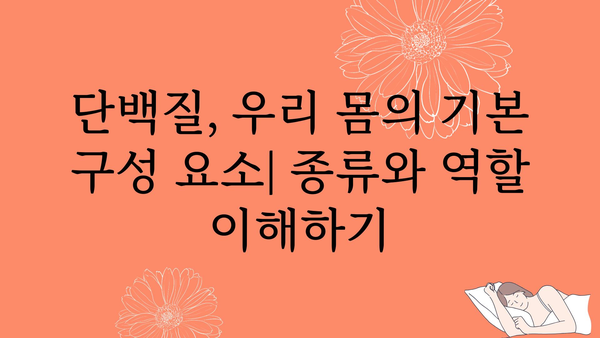 단백질 종류 완벽 가이드| 섭취해야 할 필수 아미노산과 건강 효능 | 단백질, 아미노산, 영양, 건강, 식단