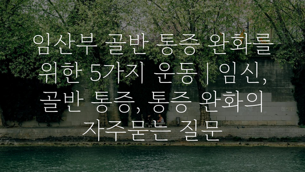 임산부 골반 통증 완화를 위한 5가지 운동 | 임신, 골반 통증, 통증 완화