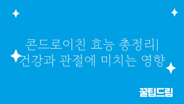 콘드로이친 효능 총정리| 건강과 관절, 어떻게 도움이 될까요? | 건강, 관절 건강, 연골, 효능, 부작용