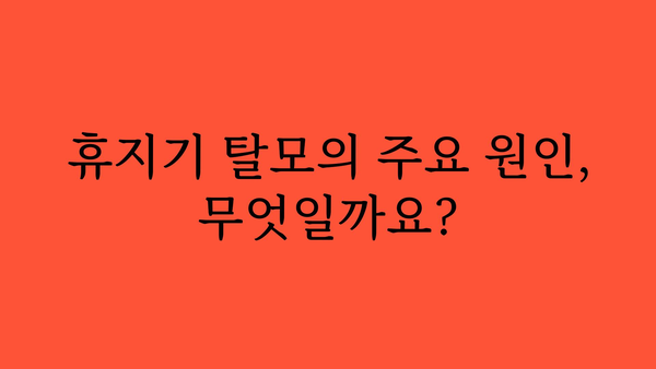 휴지기 탈모, 걱정하지 마세요! | 원인과 관리법, 탈모 극복 위한 솔루션